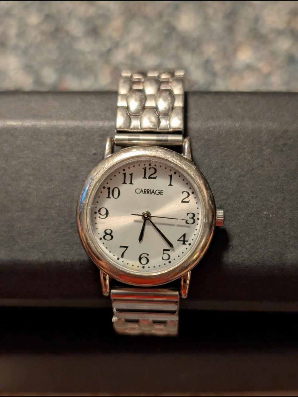 Carriage Silver Round Face Watch